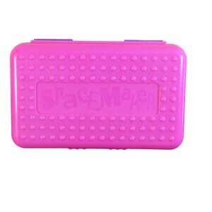 Vintage Pink & Purple SpaceMaker Plastic Pencil Box By Newell Office Products